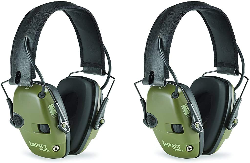 Howard Leight R-01526-PK2 by Honeywell Impact Sport Sound Amplification Electronic Shooting Earmuff, Green 2-Pack - PUF HOUSE